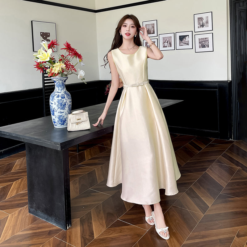 Round Neck Sleeveless A-line Dress
