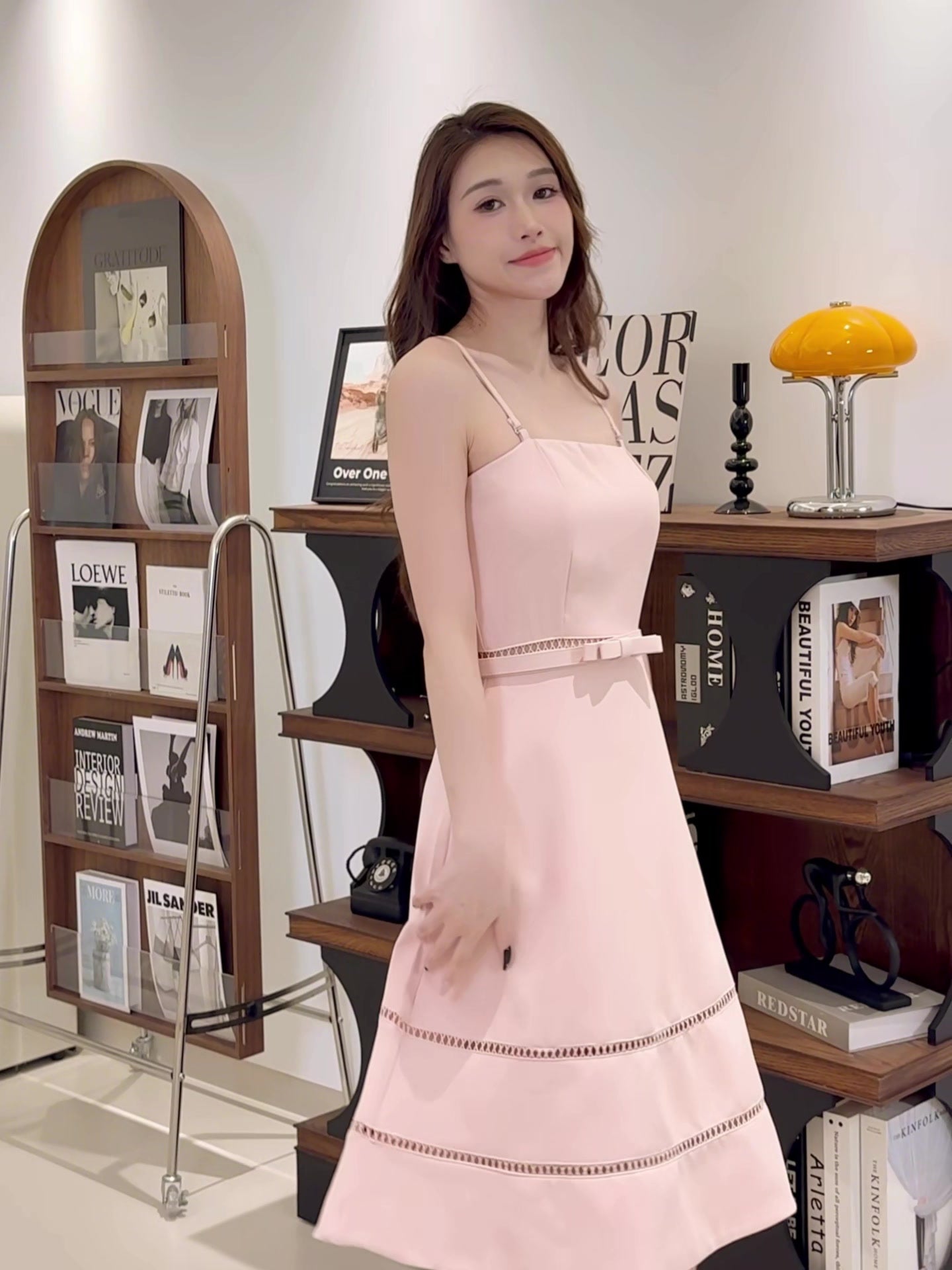 Salmon Pink Spaghetti Dress