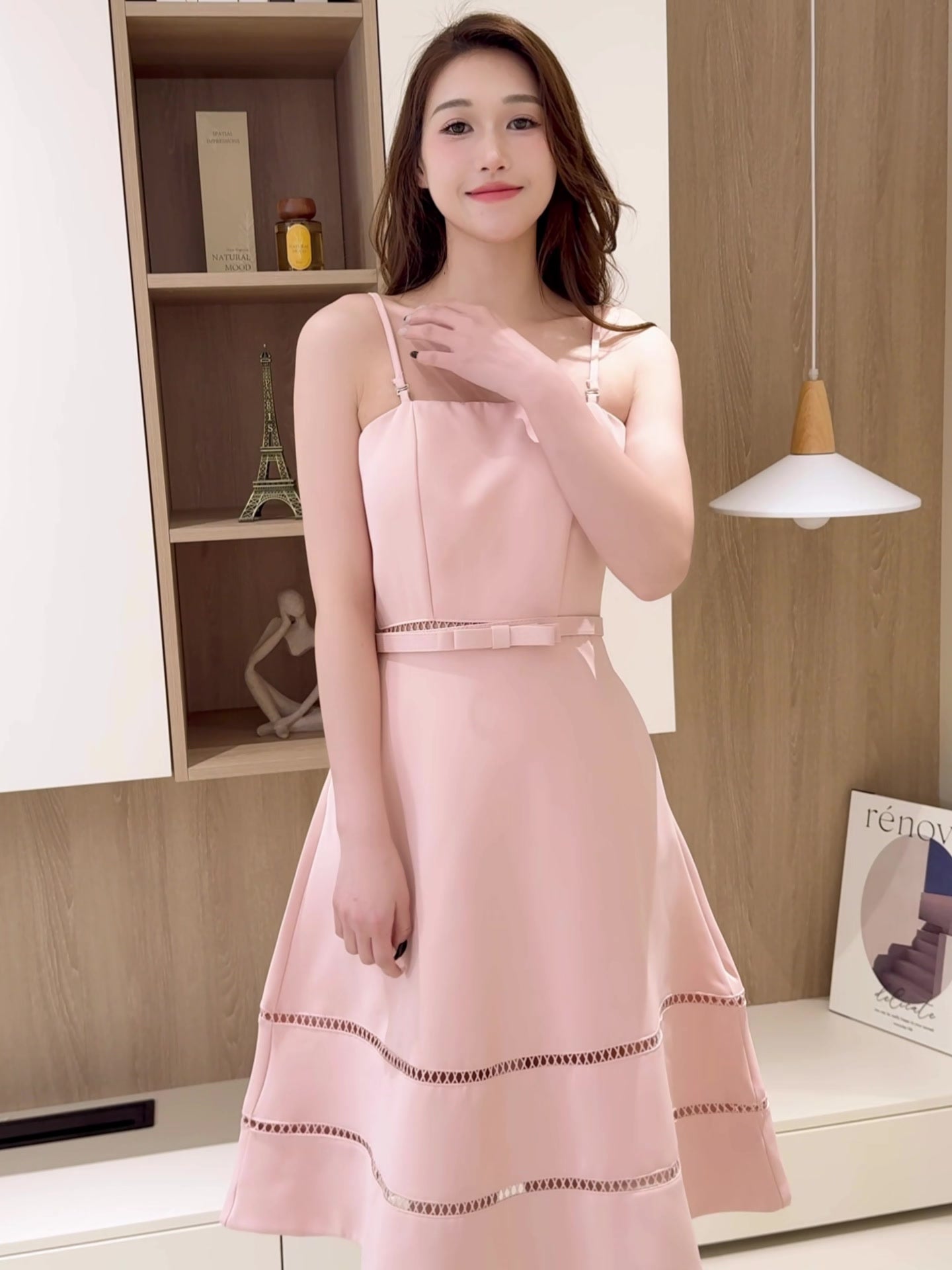 Salmon Pink Spaghetti Dress