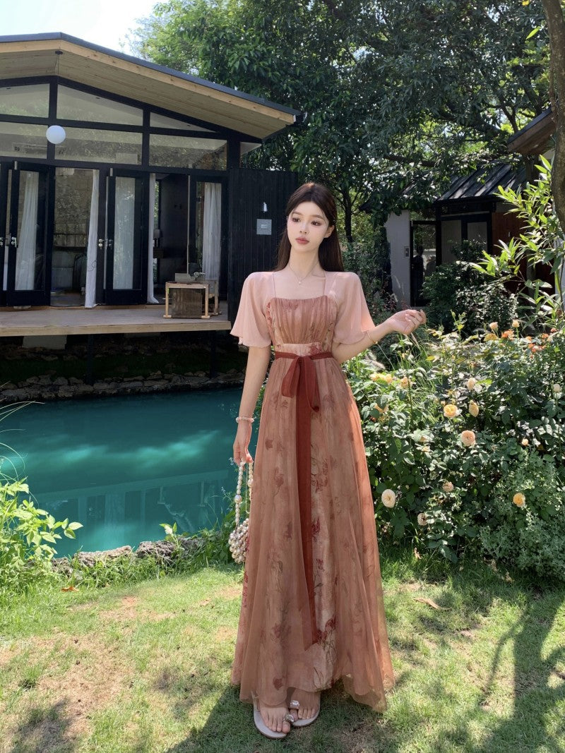 Square Neck Floral Vintage Dress