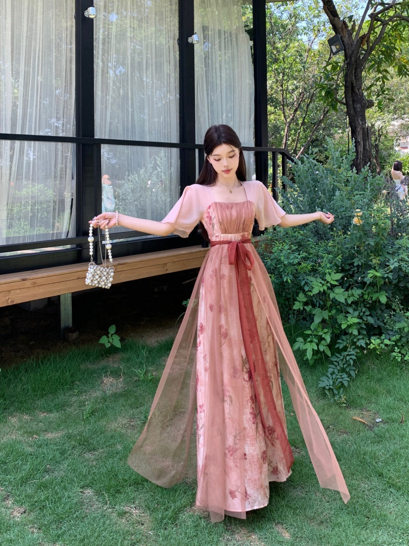 Square Neck Floral Vintage Dress