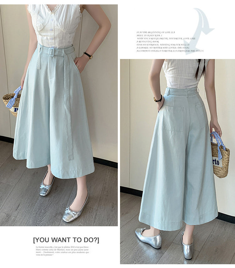 Pleated High-Rise Palazzo Trousers