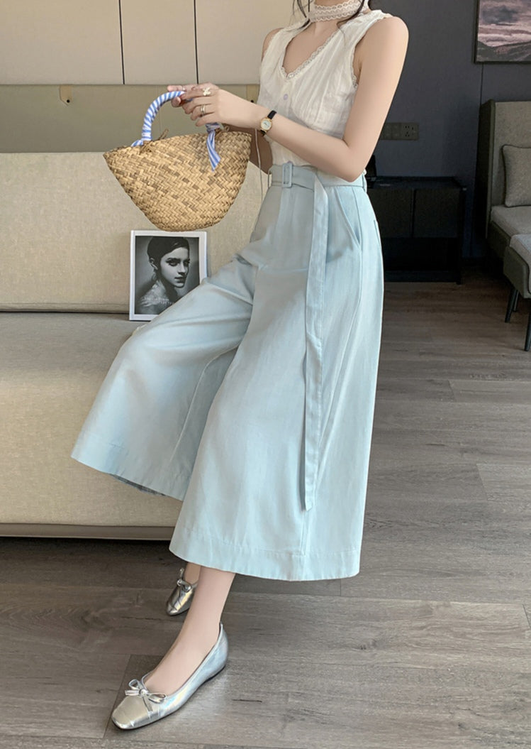 Pleated High-Rise Palazzo Trousers