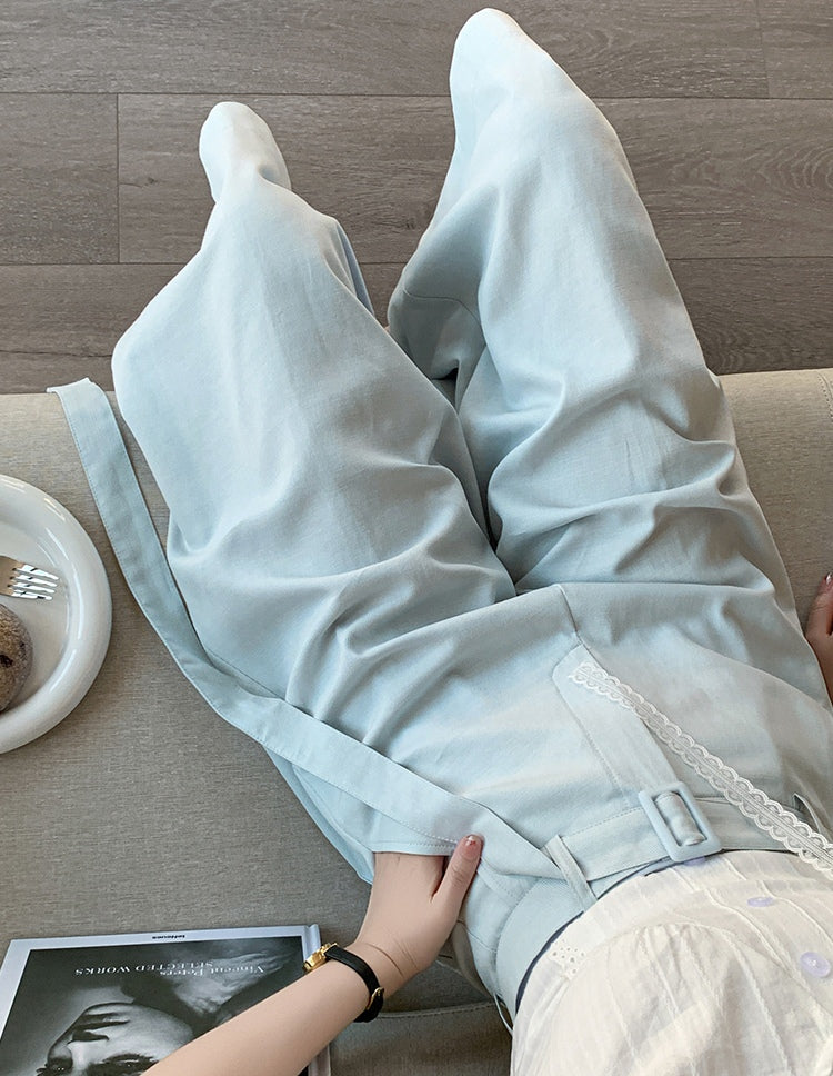 Pleated High-Rise Palazzo Trousers