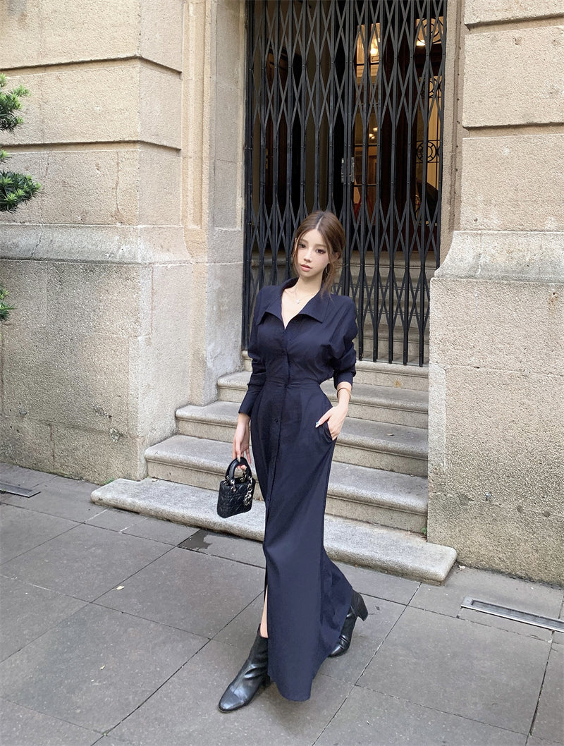 Elegant Button-Down Maxi Dress