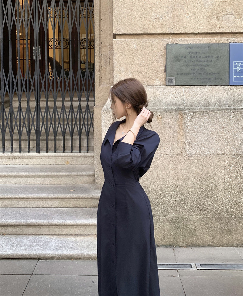 Elegant Button-Down Maxi Dress
