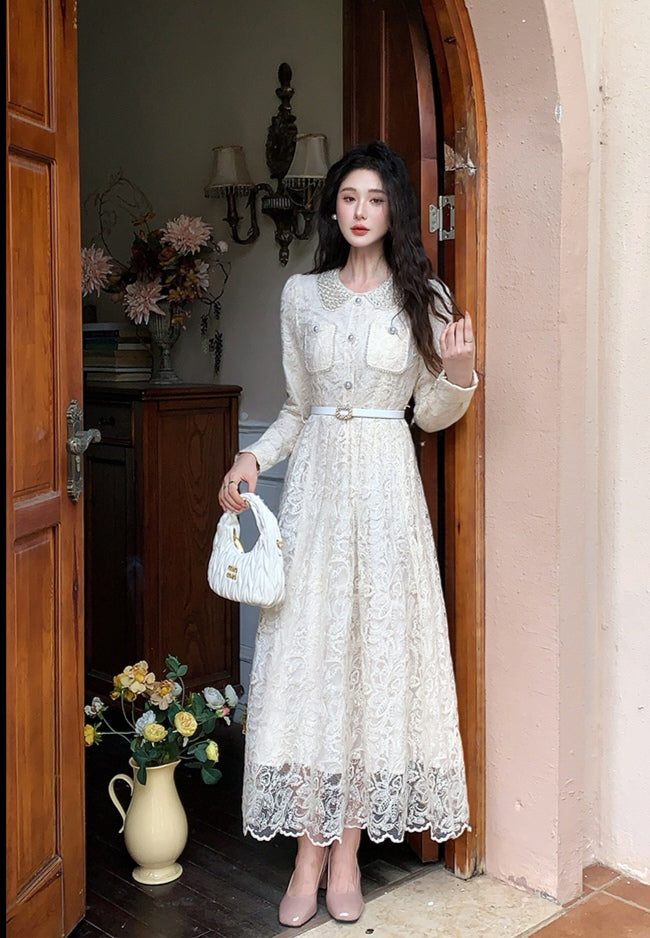 Lace Vintage-Style Midi Dress