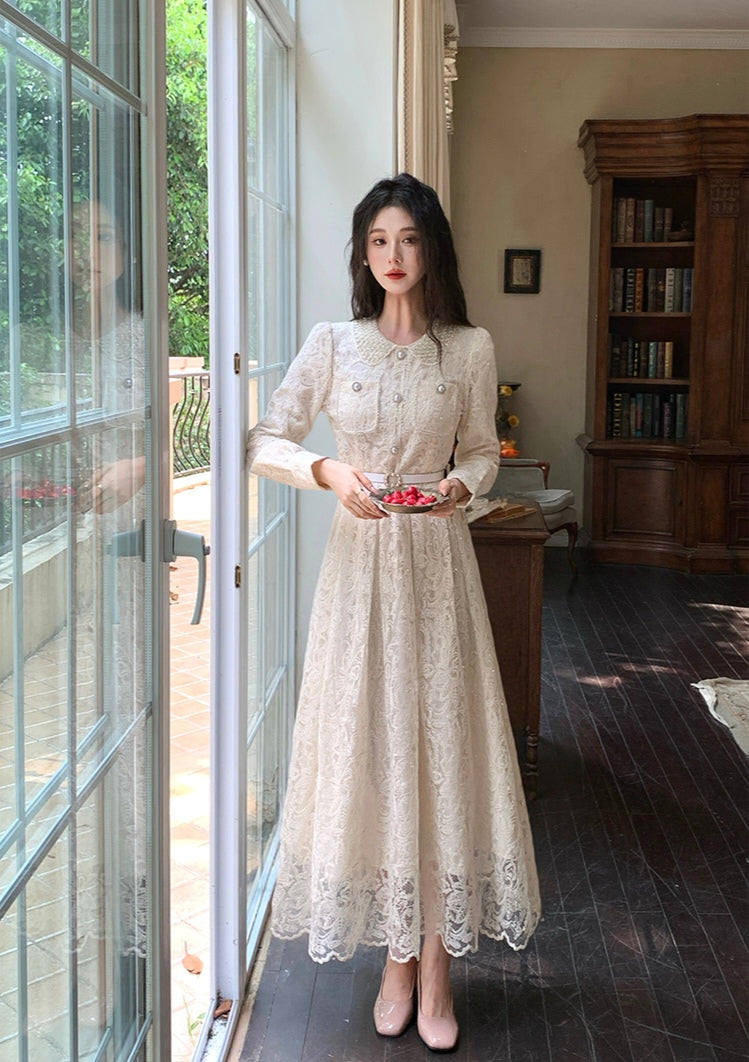 Lace Vintage-Style Midi Dress