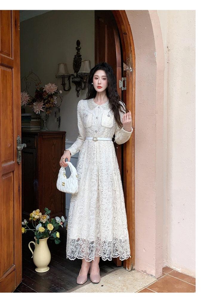 Lace Vintage-Style Midi Dress