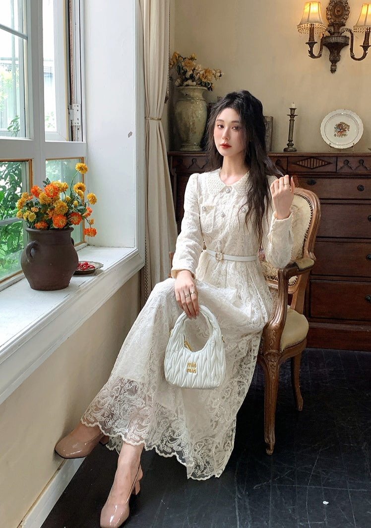 Lace Vintage-Style Midi Dress