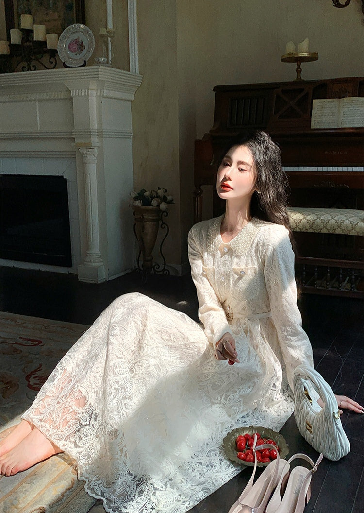 Lace Vintage-Style Midi Dress