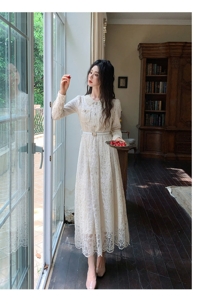 Lace Vintage-Style Midi Dress