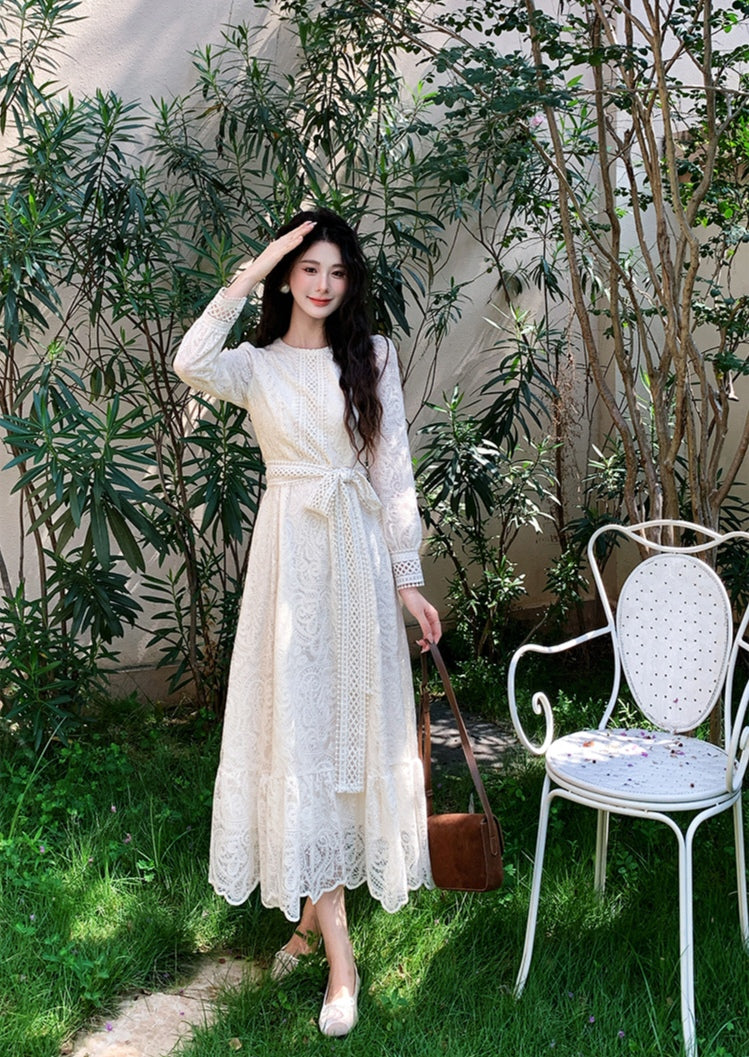 Lace and Crochet Midi Dress