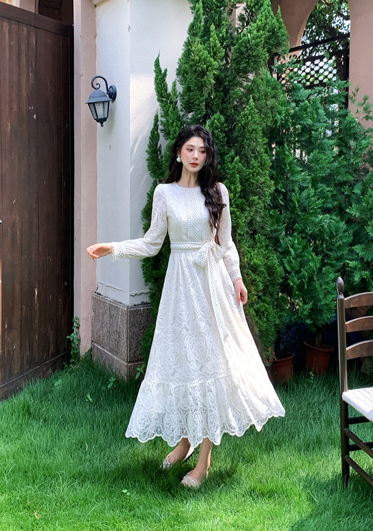 Lace and Crochet Midi Dress
