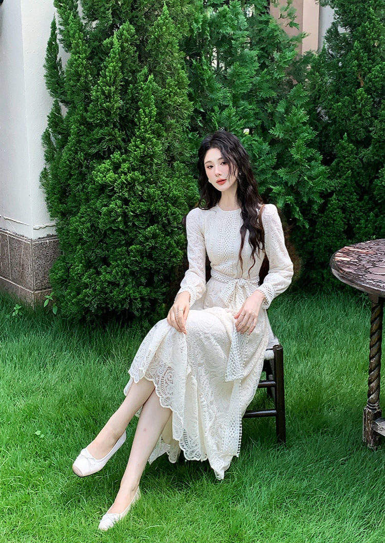 Lace and Crochet Midi Dress