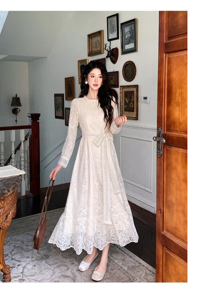 Lace and Crochet Midi Dress