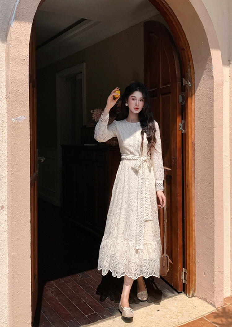 Lace and Crochet Midi Dress
