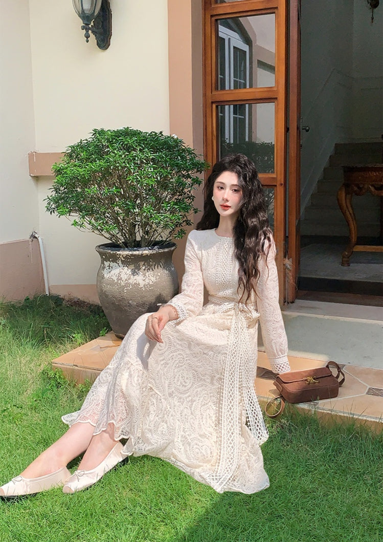 Lace and Crochet Midi Dress