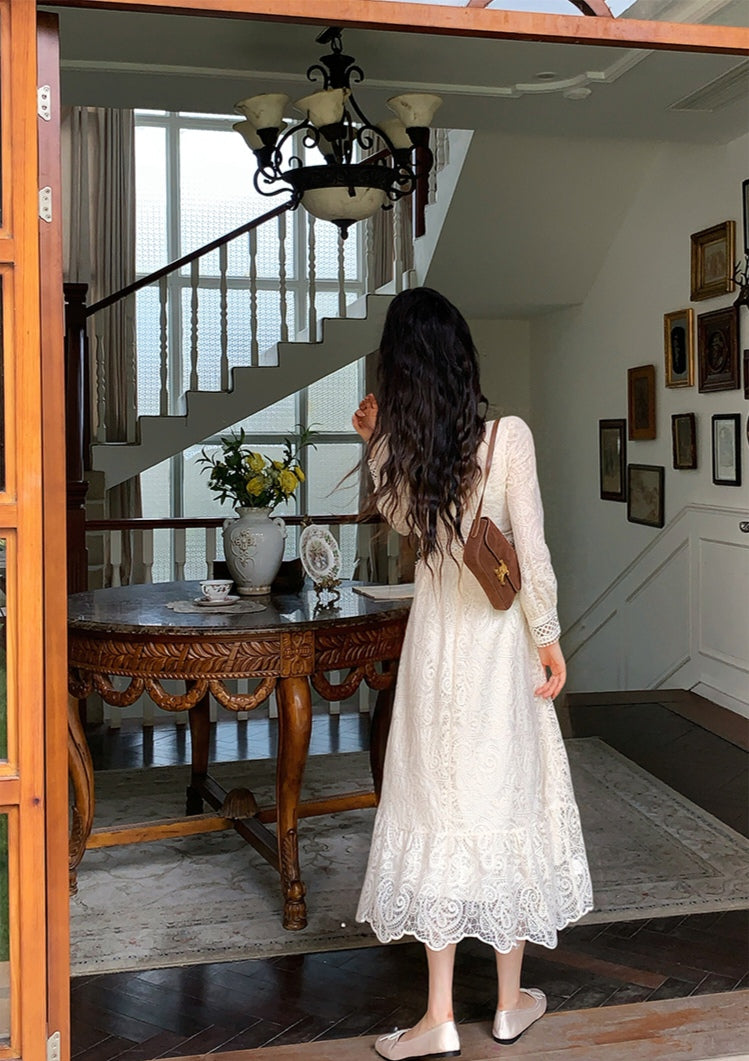 Lace and Crochet Midi Dress