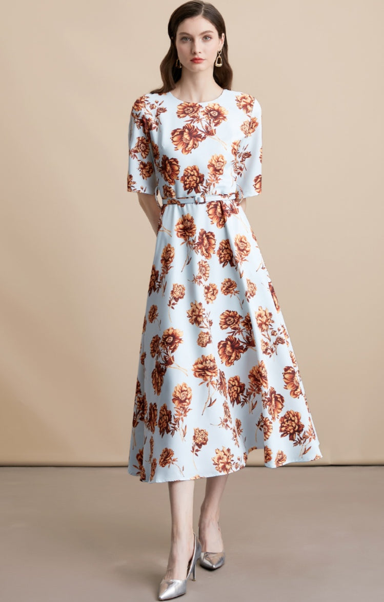Elegant Floral Midi Dress