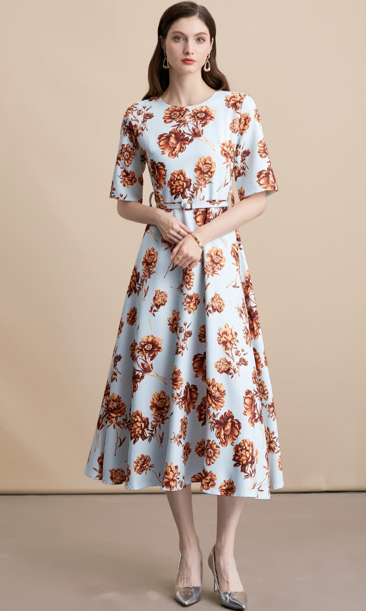 Elegant Floral Midi Dress