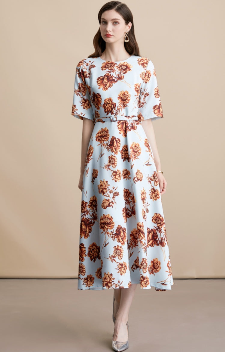 Elegant Floral Midi Dress