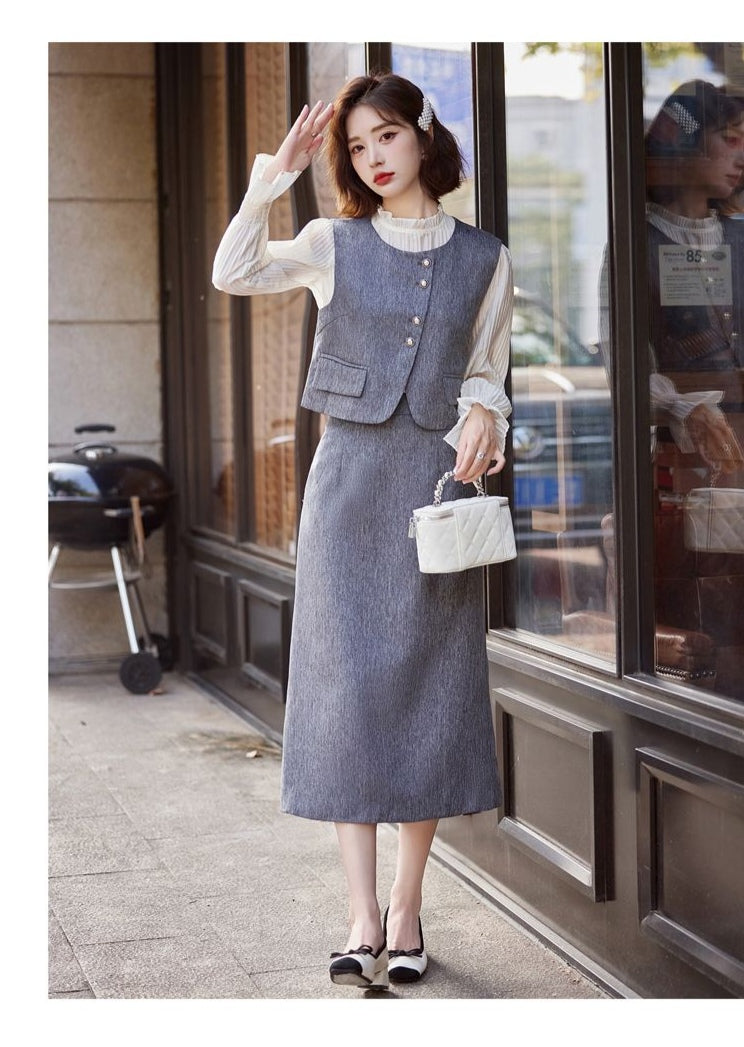 Elegant Three-Piece Business Casual Set