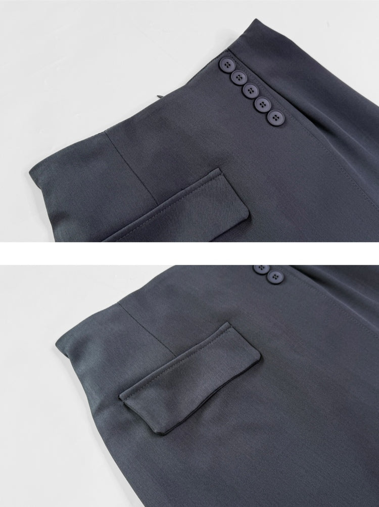 Cropped Blazer & Long Skirt Two-Piece Set