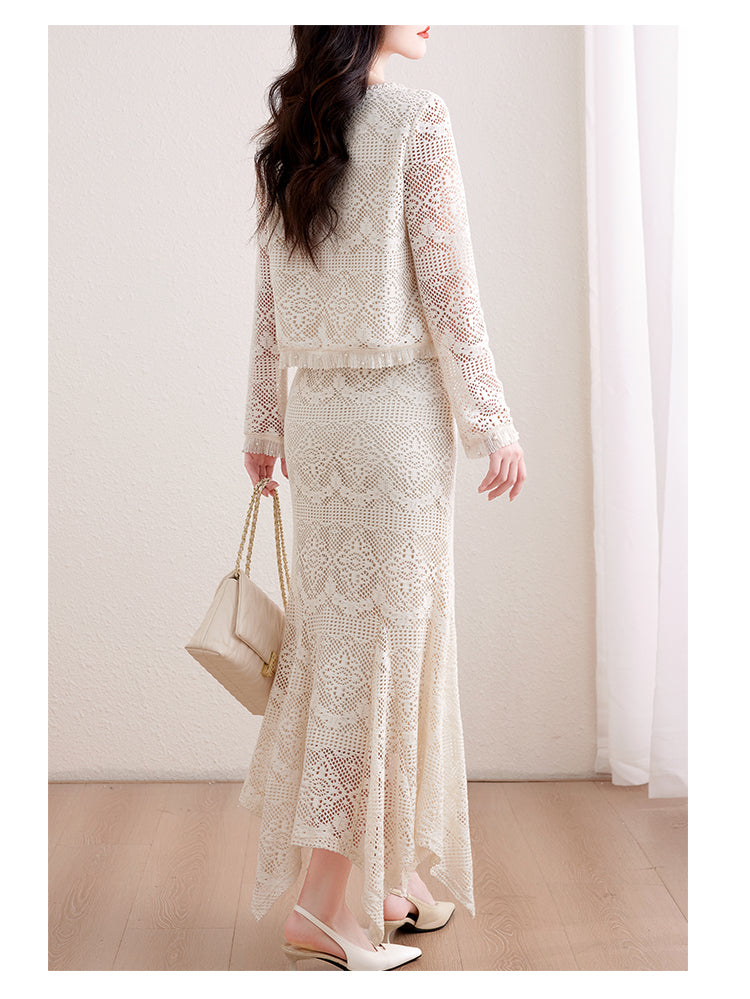 Crochet Lace Two-Piece Set