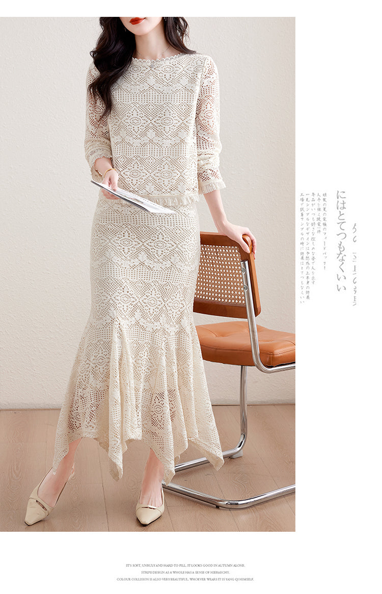 Crochet Lace Two-Piece Set