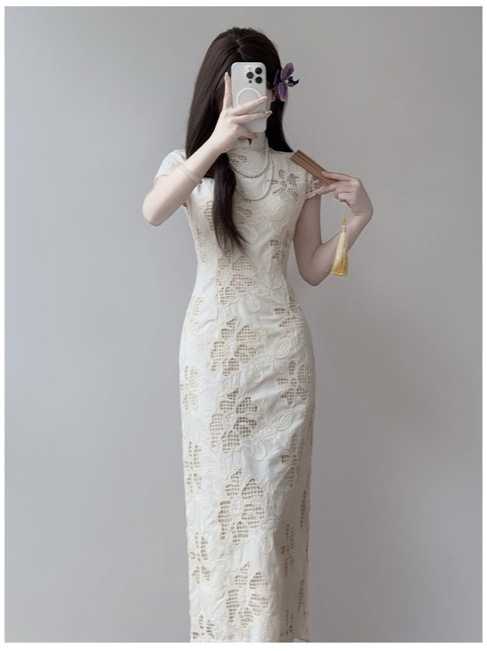 Embroidered Cheongsam Dress