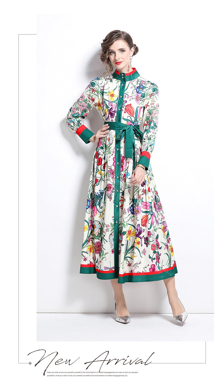 Floral Long-sleeve Maxi Dress