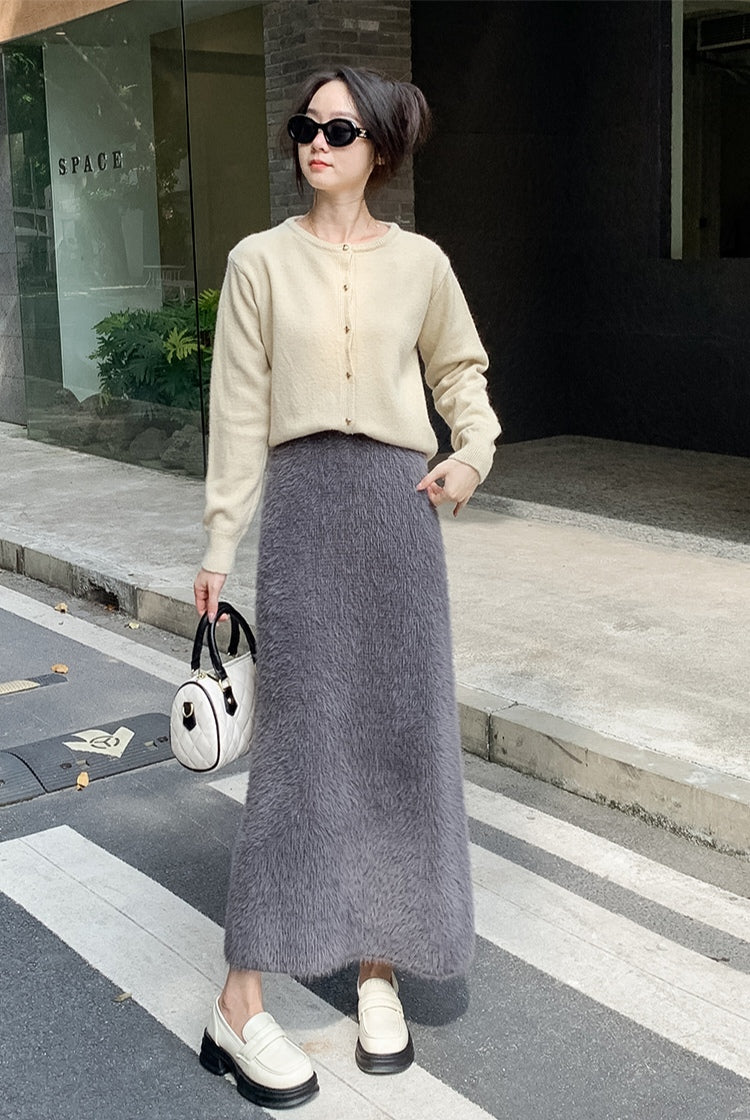 Imitation Mink Knitted Skirt