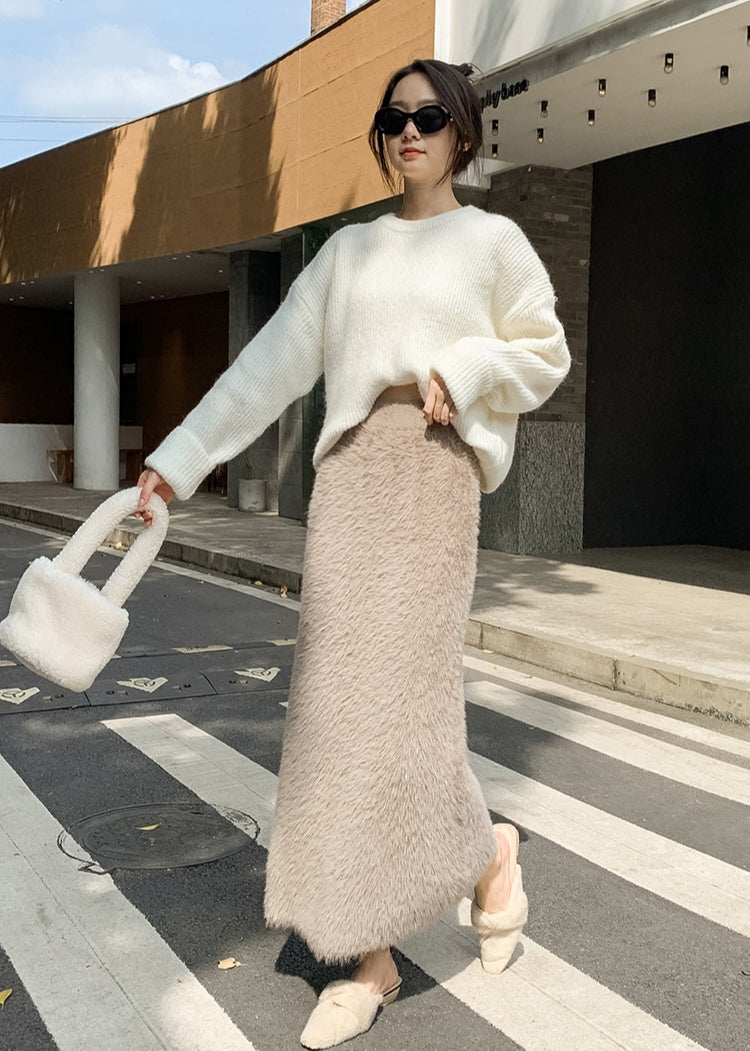 Imitation Mink Knitted Skirt