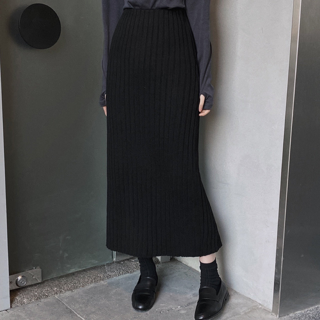 Medium Length Knitted Skirt