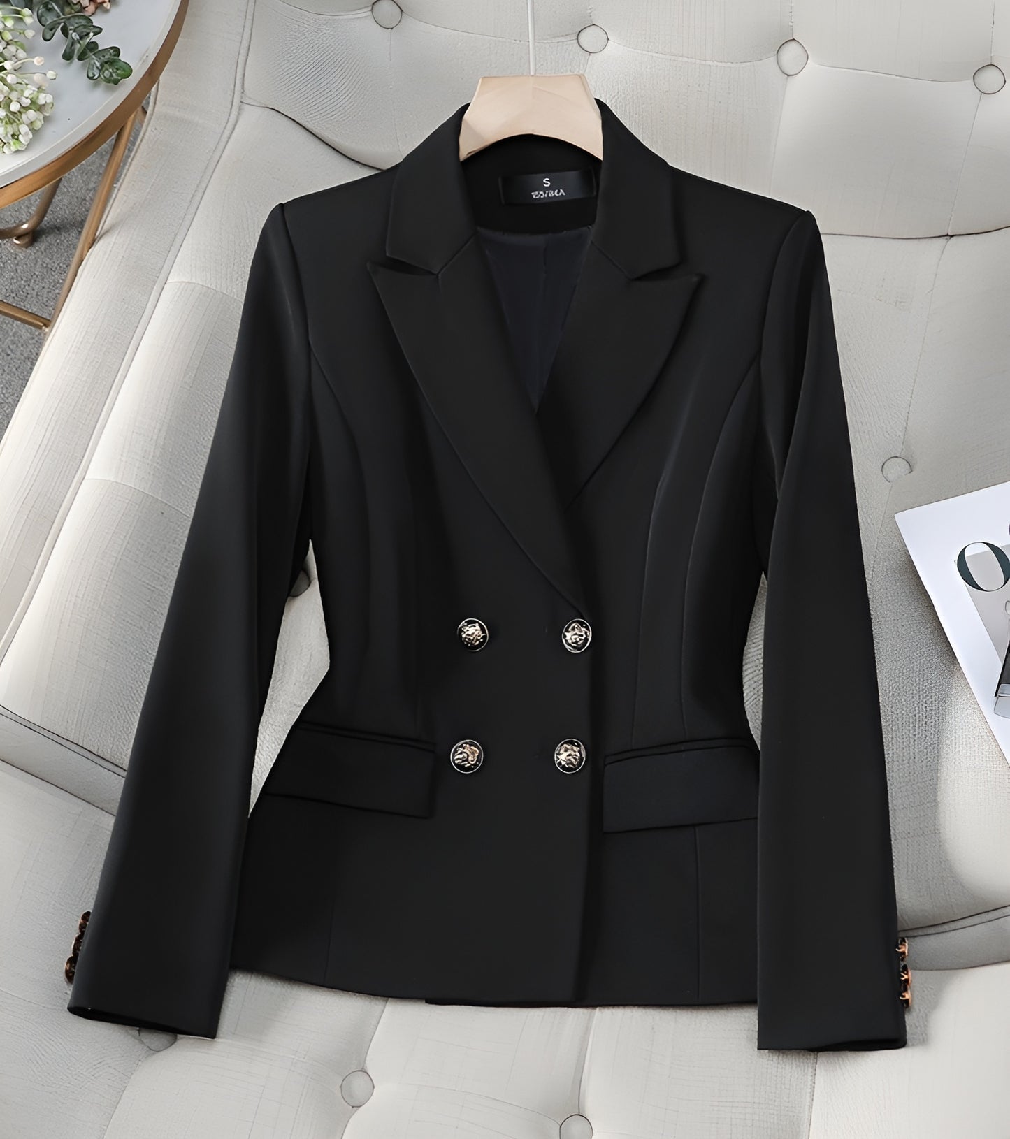 Plaid Women's Office Wear Suit Jacket