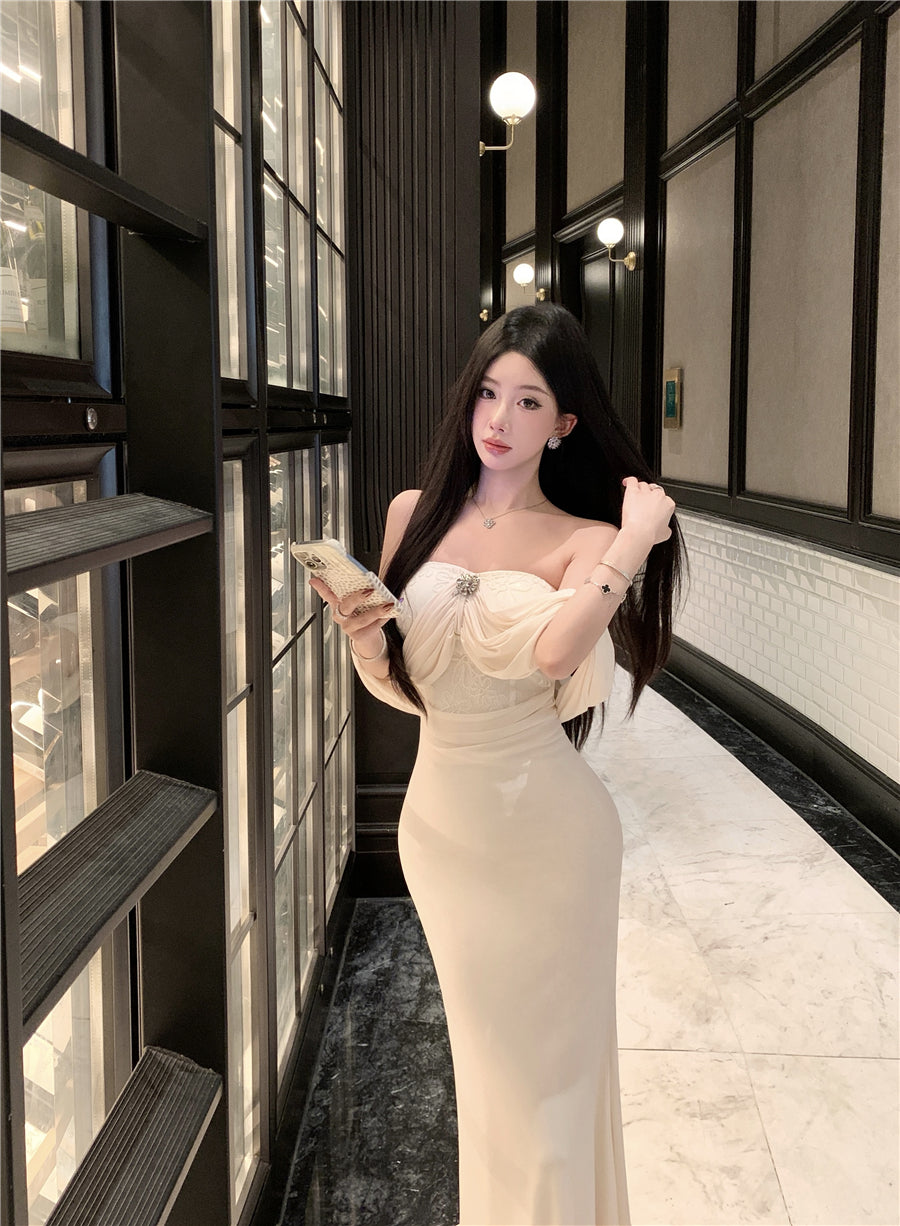 Pure Desire Sleeveless Tube Top Fishtail Evening Dress