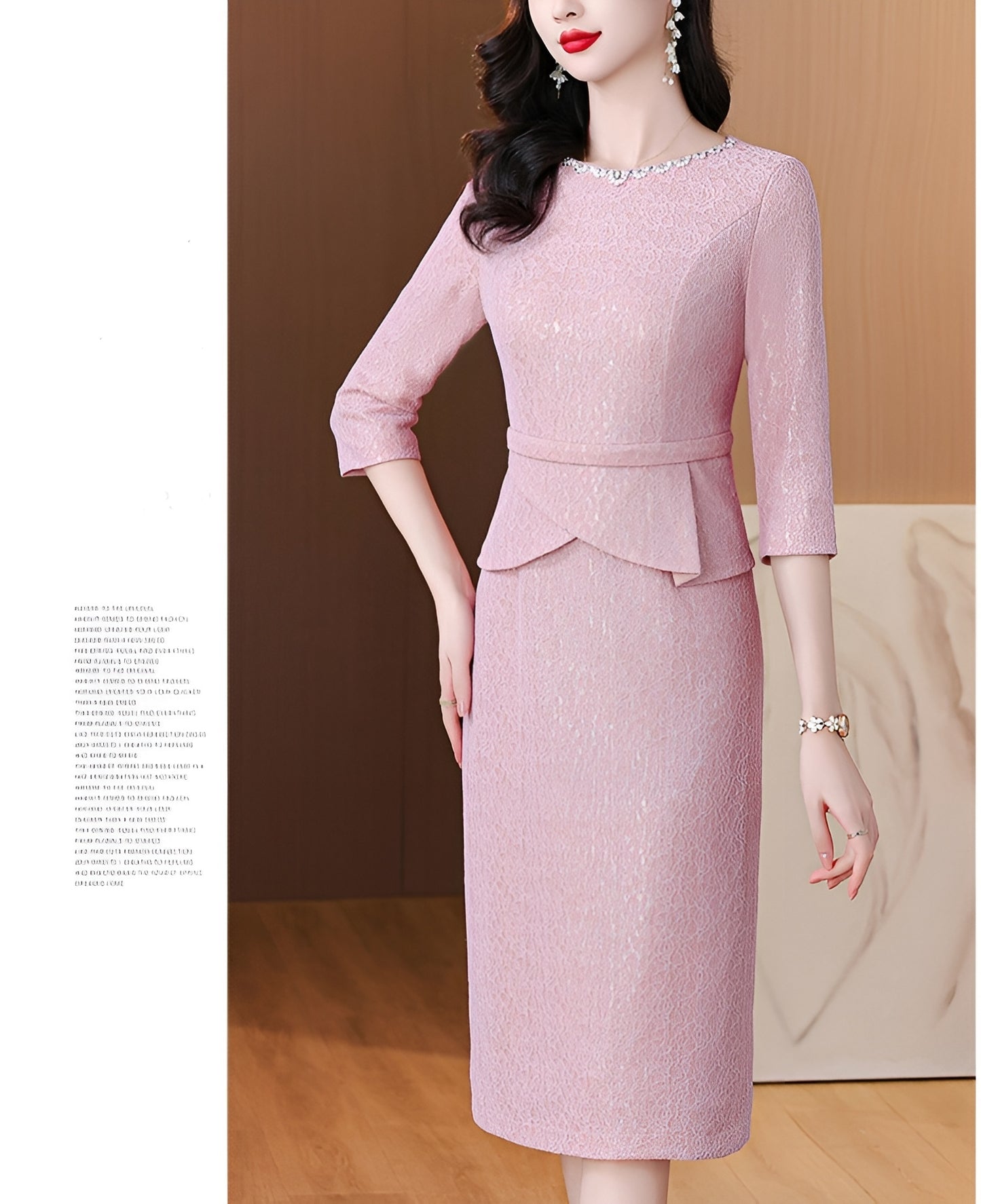 Retro Pink Noble And Stylish Elegant Evening Dress