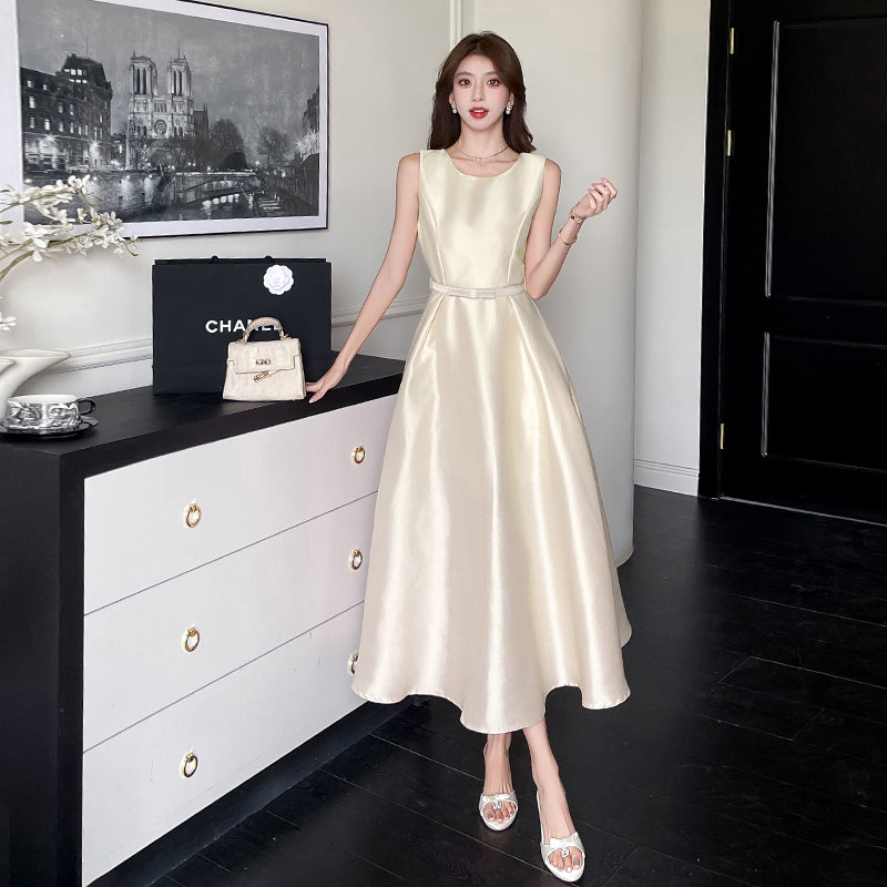 Round Neck Sleeveless A-line Dress