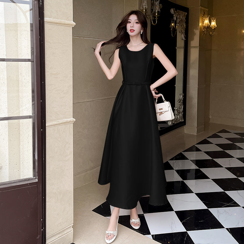 Round Neck Sleeveless A-line Dress
