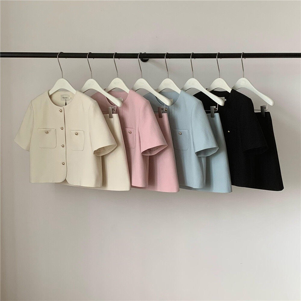 Short Sleeve Jacket & Mini Skirt