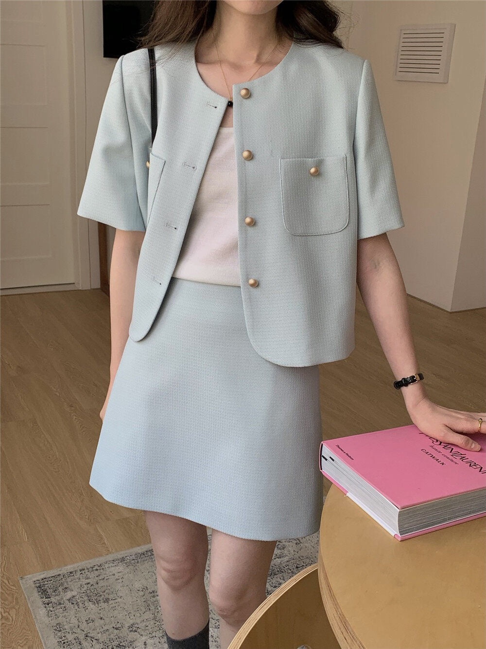 Short Sleeve Jacket & Mini Skirt