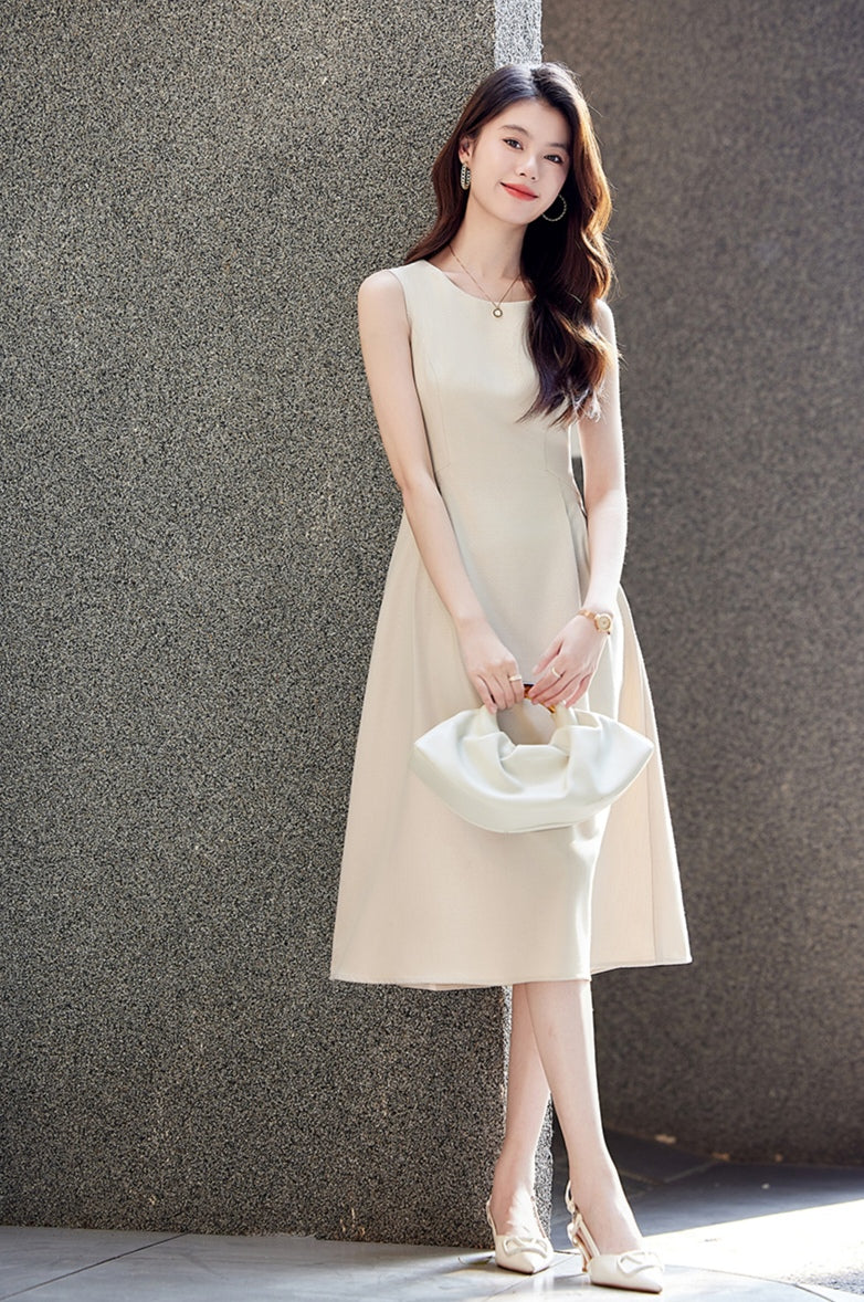 Sleeveless Tailored Office Wear Dress