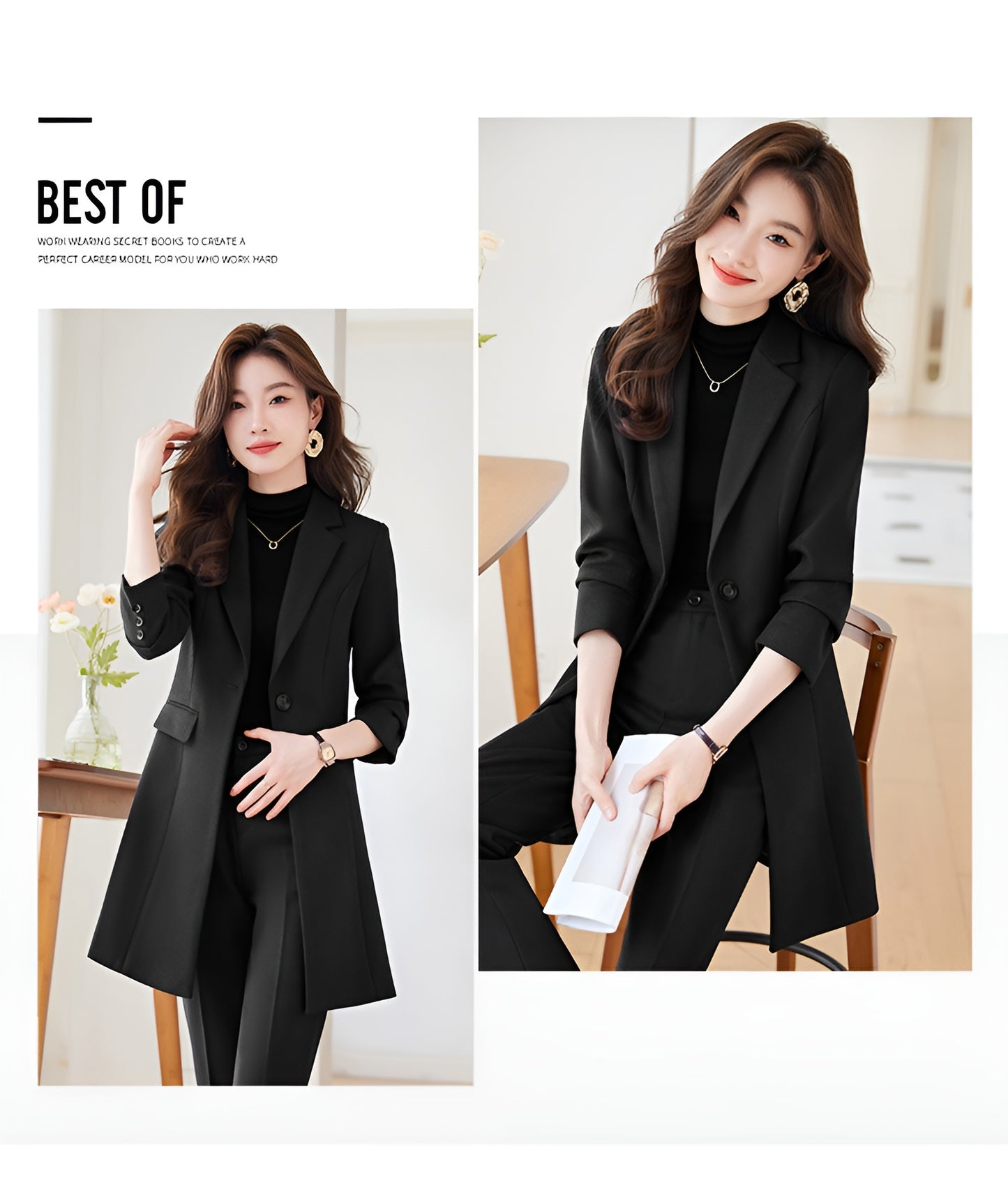 Windbreaker Womens Suit Jacket + Trousers Two Pieces Set