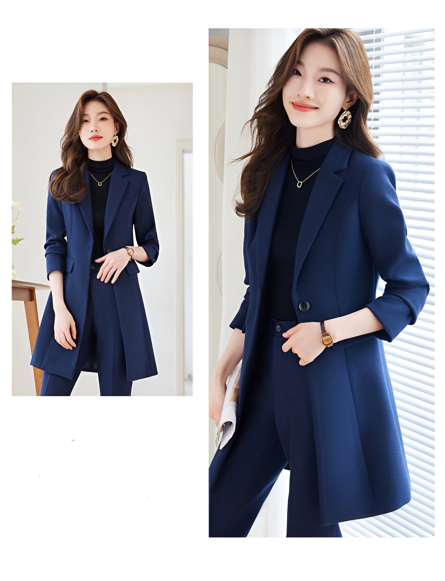 Windbreaker Womens Suit Jacket + Trousers Two Pieces Set