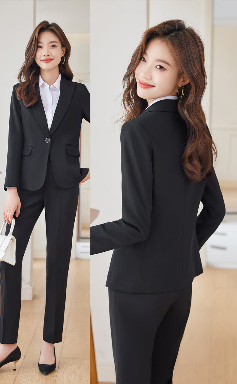 Women's Suit Jacket + Pencil Trousers Two Pieces Set