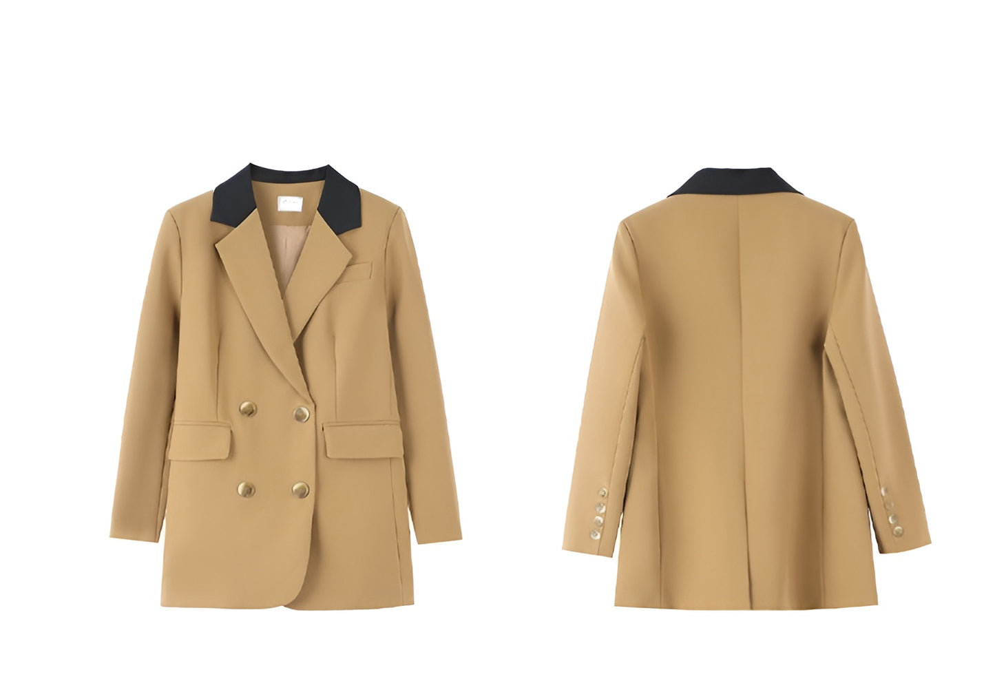 [Large Size]Khaki Color Womens Suit Jacket