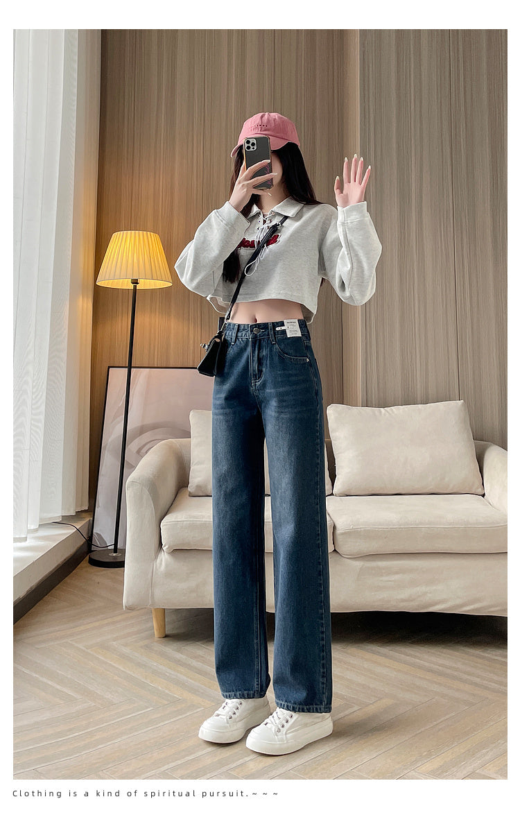 High-Waist Streetwear Wide Leg Jeans