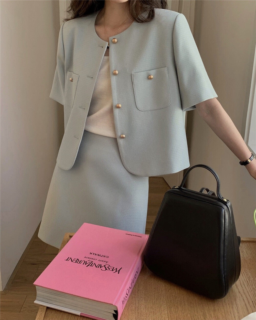 Short Sleeve Jacket & Mini Skirt