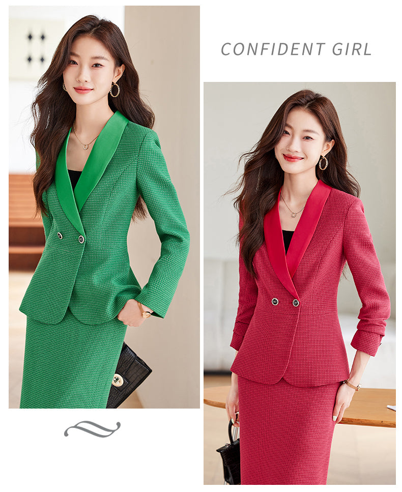 Suit Fashion Casual Jacket + Skirt Two Pieces Set